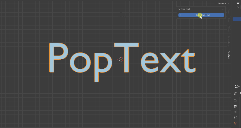 Text growing an outline live in the viewport